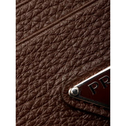 Prada Vitello Daino Bruciato Brown Leather Small Card Holder Wallet sold at Queen Bee of Beverly  Hills