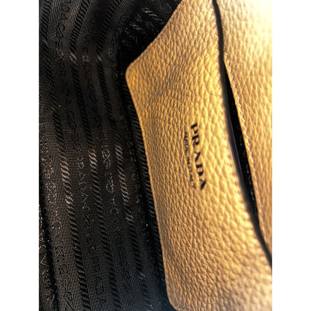 Prada Vitello Daino Leather Sabbia Beige Web Strap Camera Crossbody available at Queen Bee of Beverly Hills