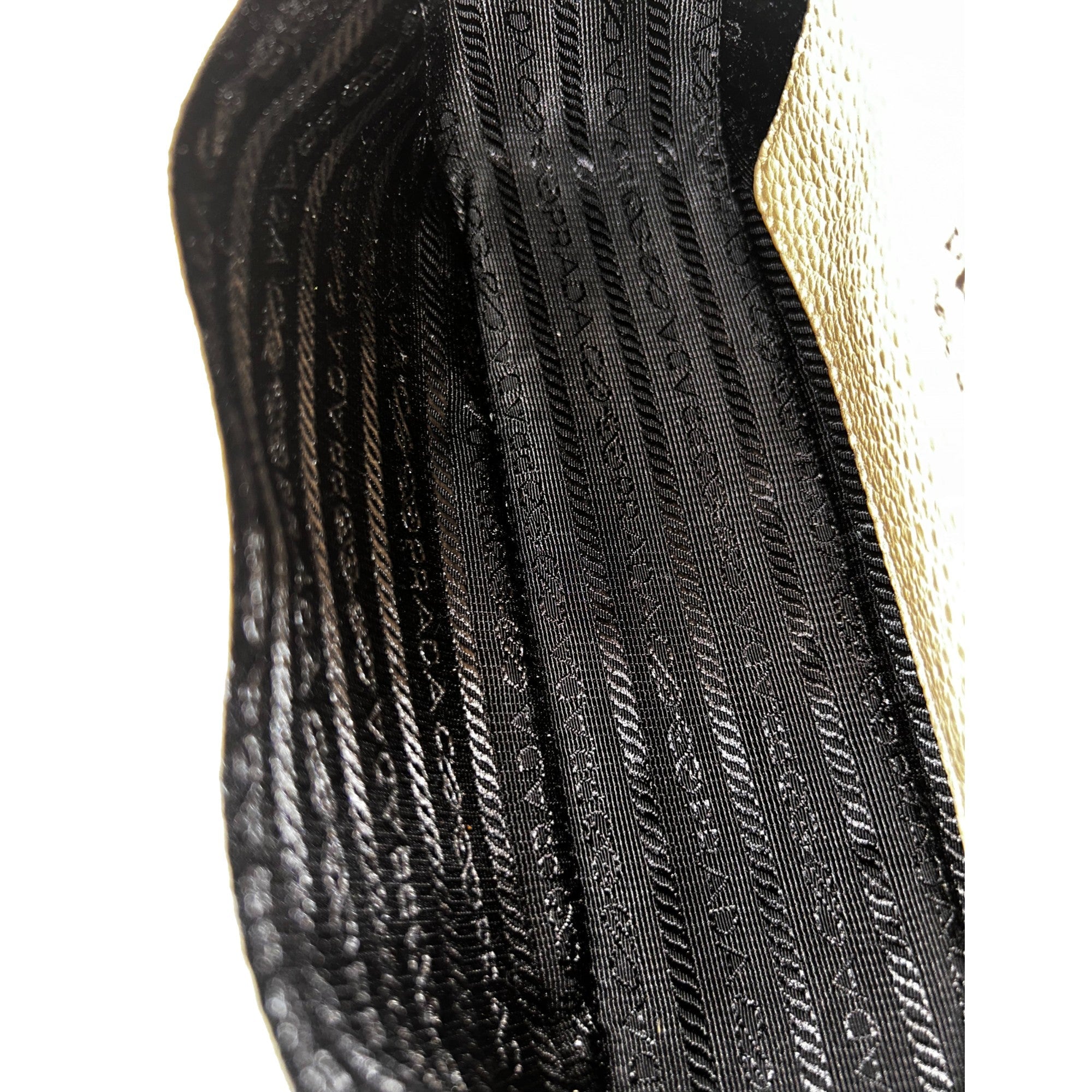 Prada Vitello Daino Leather Sabbia Beige Web Strap Camera Crossbody available at Queen Bee of Beverly Hills