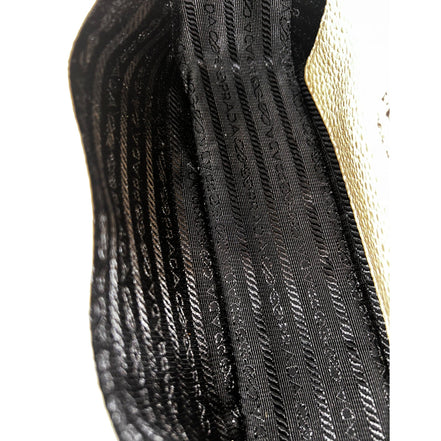 Prada Vitello Daino Leather Sabbia Beige Web Strap Camera Crossbody available at Queen Bee of Beverly Hills