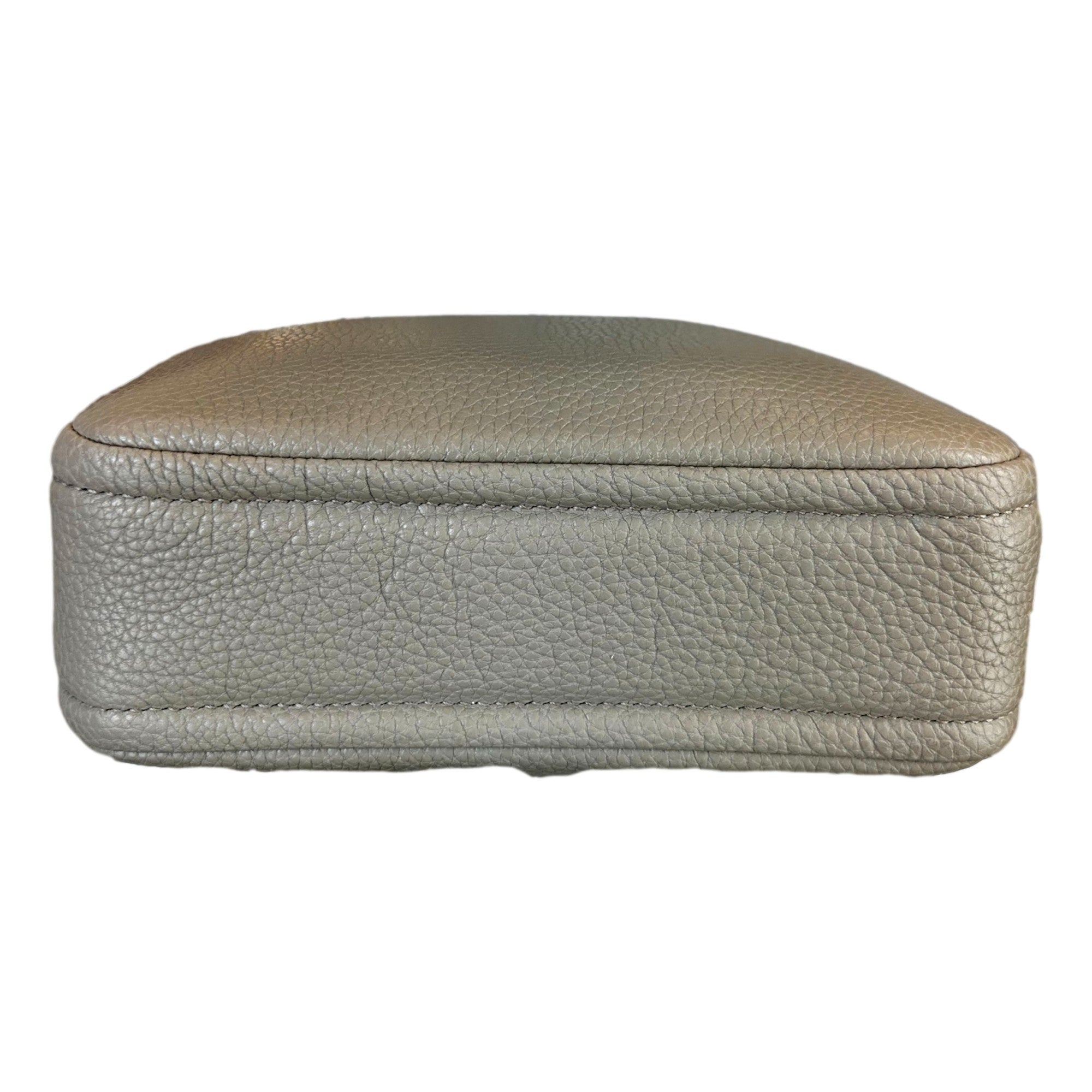 Prada Vitello Daino Leather Sabbia Beige Web Strap Camera Crossbody available at Queen Bee of Beverly Hills