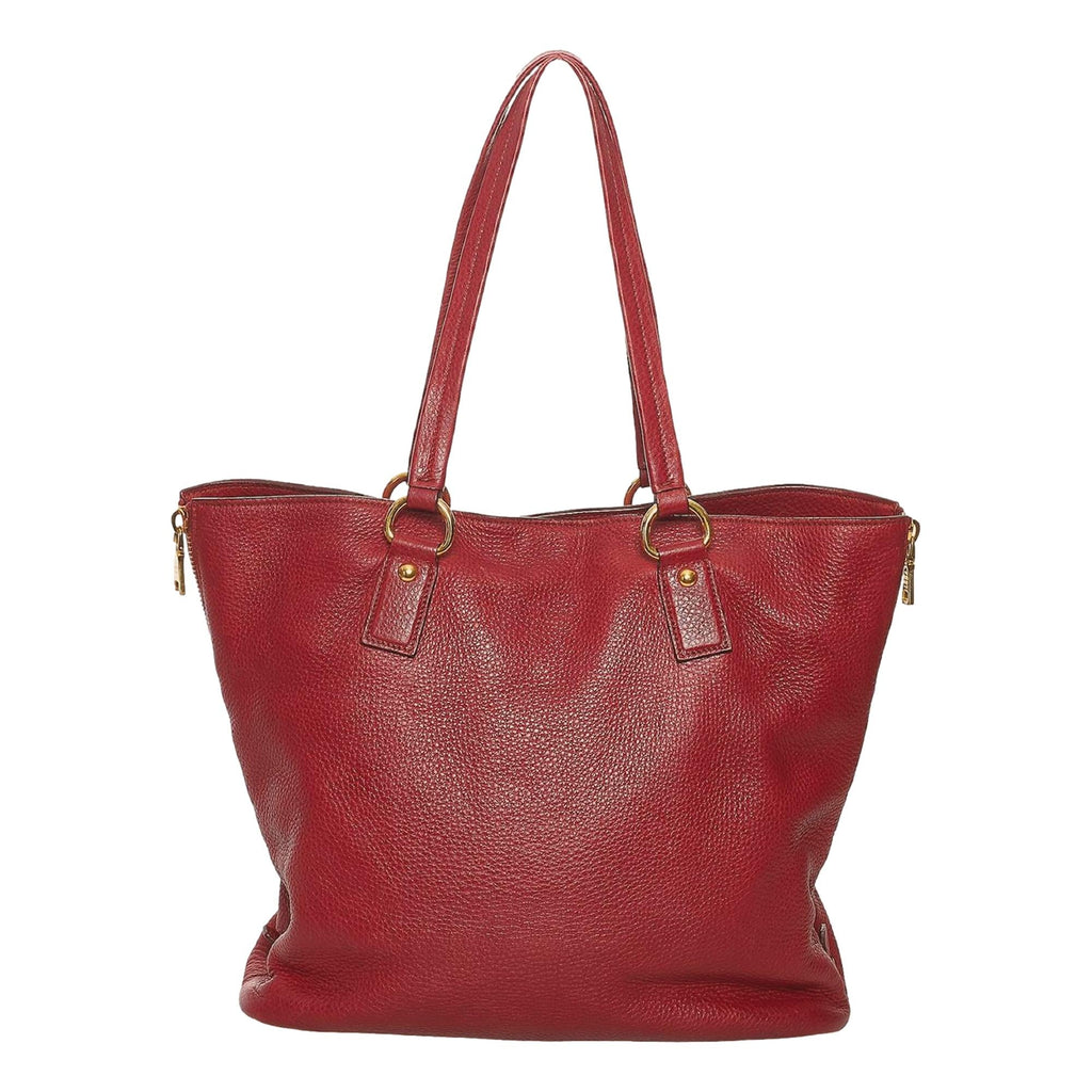 Prada Vitello Daino Red Side Zip Tote Bag – Queen Bee of Beverly Hills