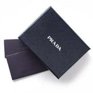 Prada Vitello Grain Argilla Grey Leather Small Card Holder Wallet available at Queen Bee of Beverly Hills