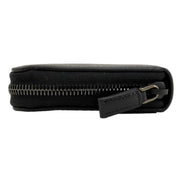 Prada Vitello Grain Long Black and Grey Zip Around Continental Wallet available at Queen Bee of Beverly Hills