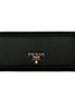 Prada Vitello Grain Nero Black Leather Continental Long Wallet Zipper Pouch available at Queen Bee of Beverly Hills