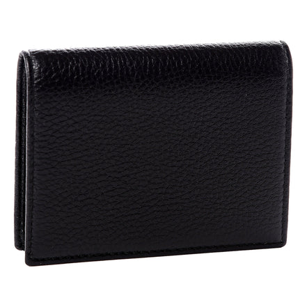 Prada Vitello Grain Nero Black Logo Leather Bifold Snap Wallet available at Queen Bee of Beverly Hills