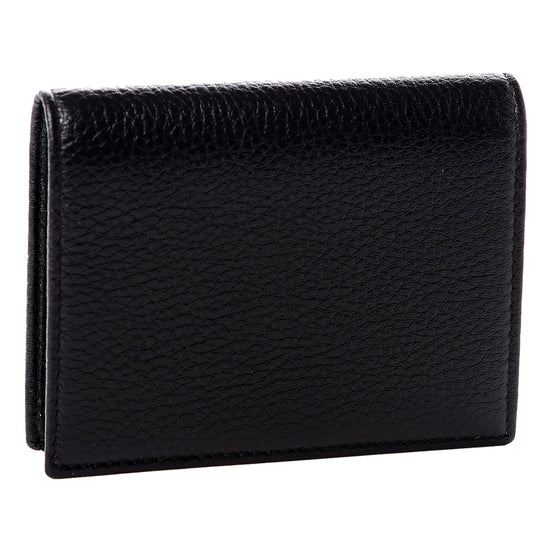 Prada Vitello Grain Nero Black Logo Leather Bifold Snap Wallet available at Queen Bee of Beverly Hills