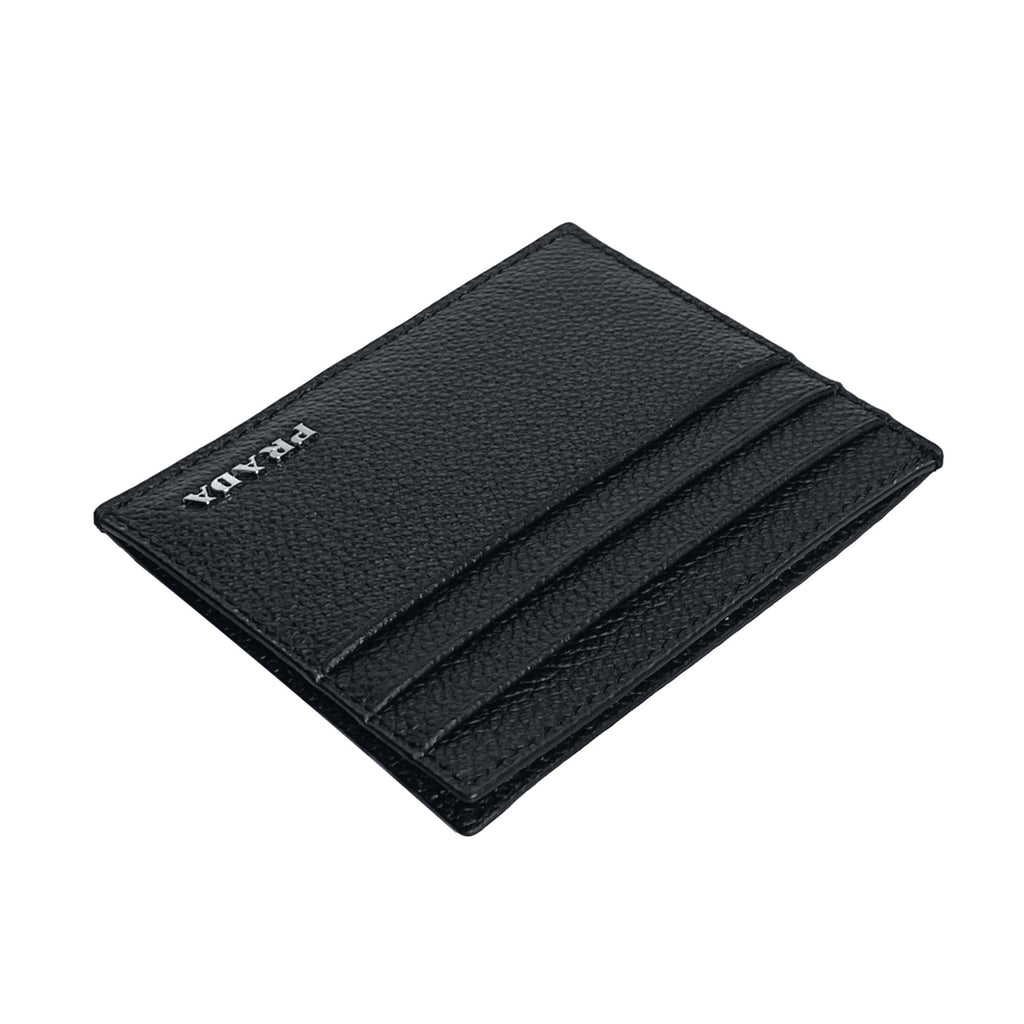 Prada Vitello Micro Grain Leather Black Card Holder Wallet at_Queen_Bee_of_Beverly_Hills