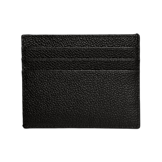 Prada Vitello Micro Grain Leather Black Card Holder Wallet available at Queen Bee of Beverly Hills