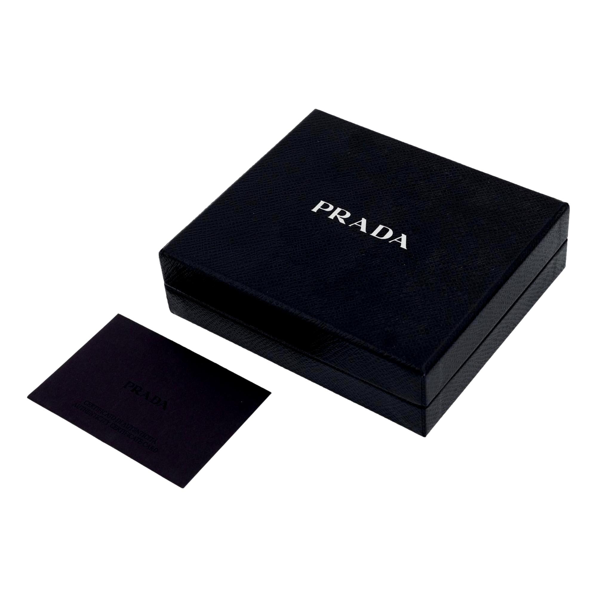 Prada Vitello Move Card Holder Wallet Cipria Beige Leather Logo Plaque available at Queen Bee of Beverly Hills
