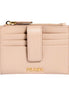 Prada Vitello Move Card Holder Wallet Cipria Beige Leather Logo Plaque available at Queen Bee of Beverly Hills
