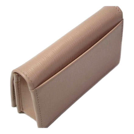Prada Vitello Move Cipria Beige Leather Mini Cardholder Snap Wallet available at Queen Bee of Beverly Hills