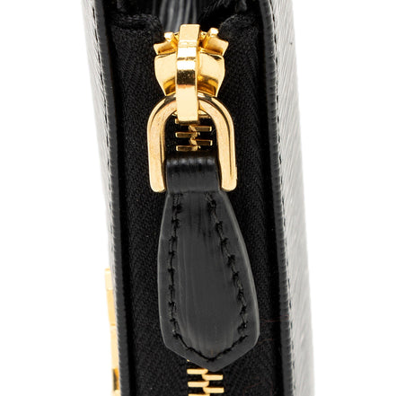 Prada Vitello Move Key Case Holder Wallet Zip Pouch Black Calf Leather available at Queen Bee of Beverly Hills