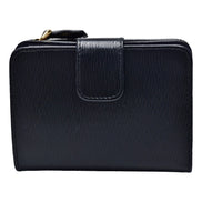 Prada Vitello Move Nero Black Leather Small Wallet with Zipper Gold Triangle Logo available at Queen Bee of Beverly Hills