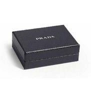 Prada Vitello Move Nero Black Triangle Logo Leather Bifold Snap Wallet available at Queen Bee of Beverly Hills