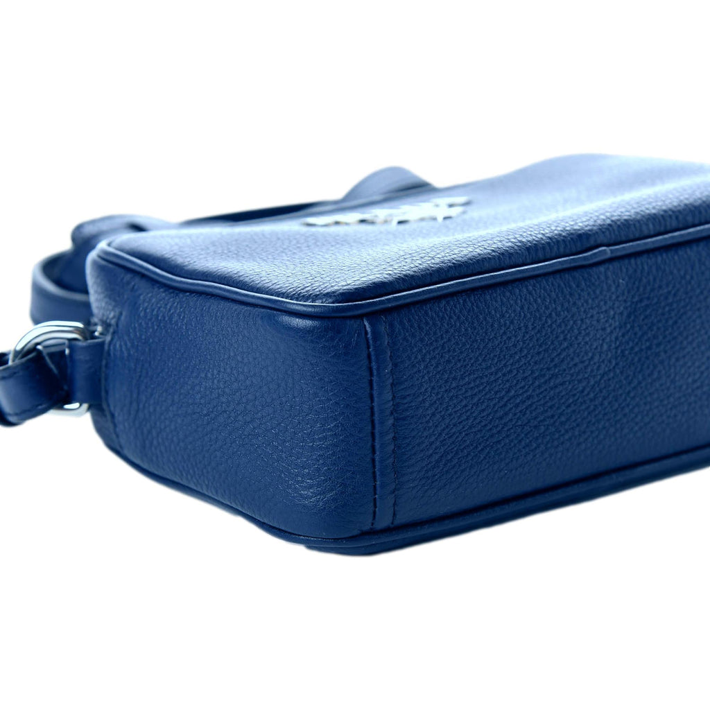 Prada Vitello Phenix Blue Leather Silver Logo Small Camera Crossbody Bag at_Queen_Bee_of_Beverly_Hills