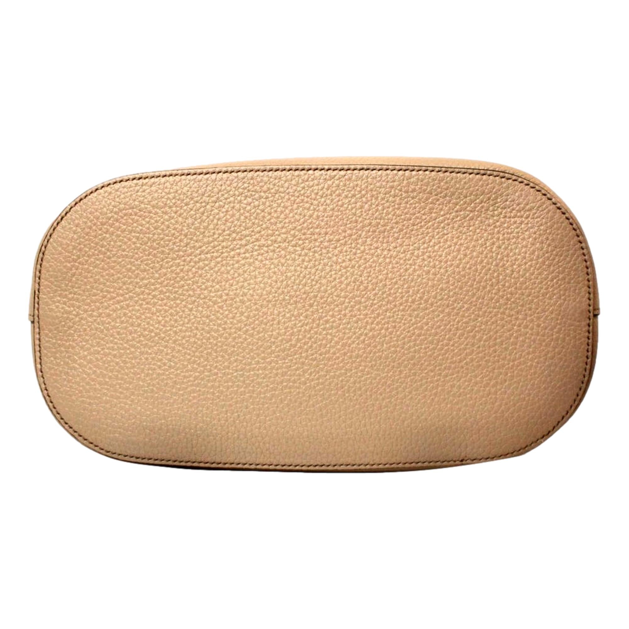 Prada Vitello Phenix Cammeo Leather Stripe Strap Bucket Bag available at Queen Bee of Beverly Hills