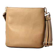 Prada Vitello Phenix Cammeo Leather Stripe Strap Bucket Bag available at Queen Bee of Beverly Hills