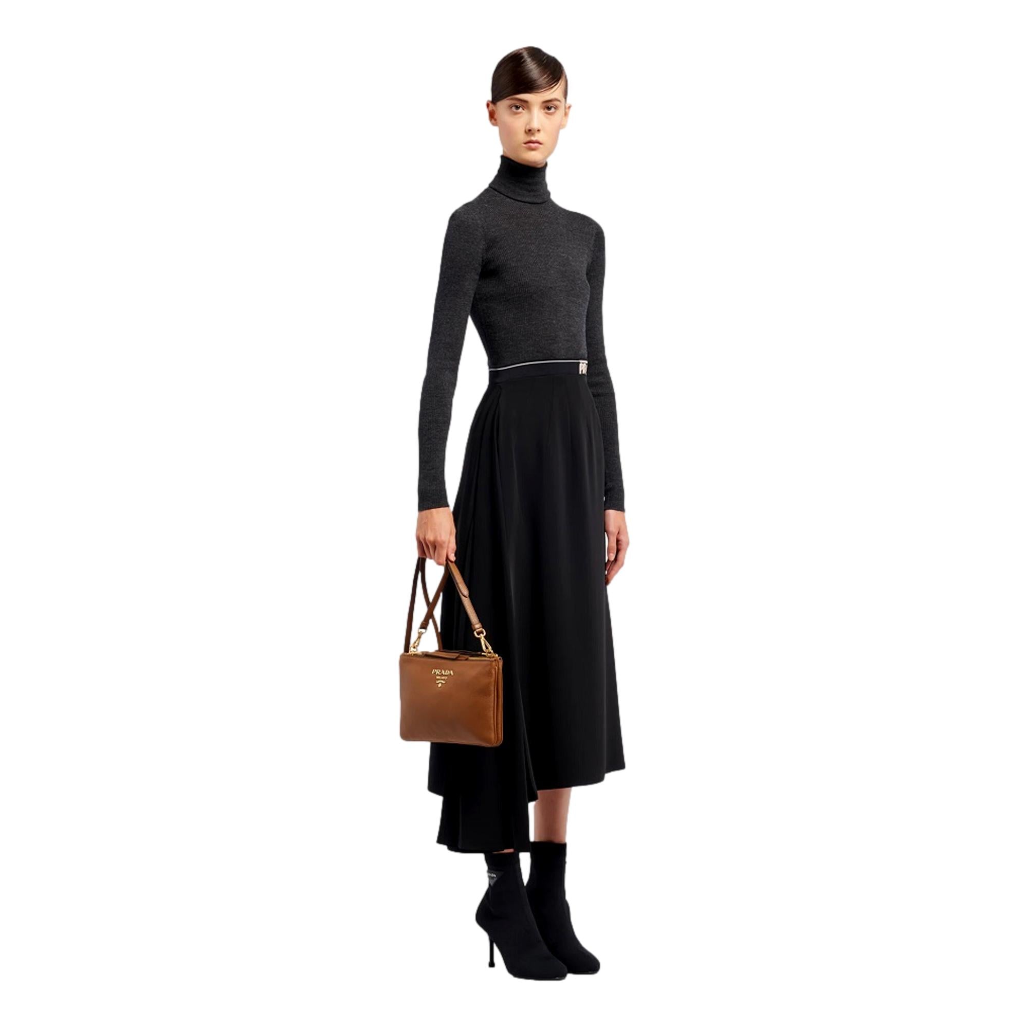 Prada Vitello Phenix Cannella Brown Leather Crossbody Bag available at Queen Bee of Beverly Hills