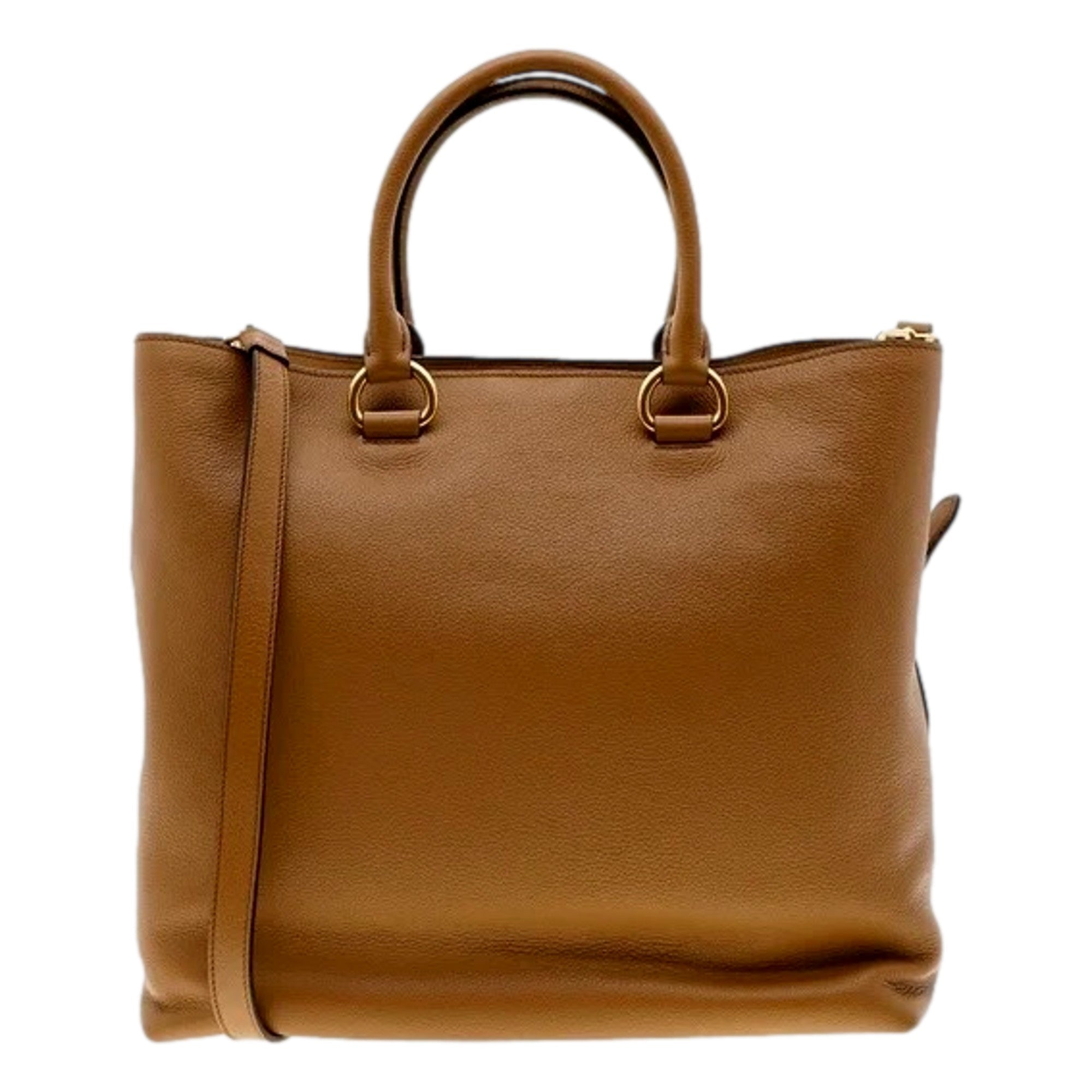 Prada Caramel Brown Vitello Phenix Tote Bag | Queen Bee of Beverly