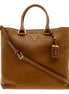 Prada Vitello Phenix Caramel Brown Shopping Tote Bag available at Queen Bee of Beverly Hills