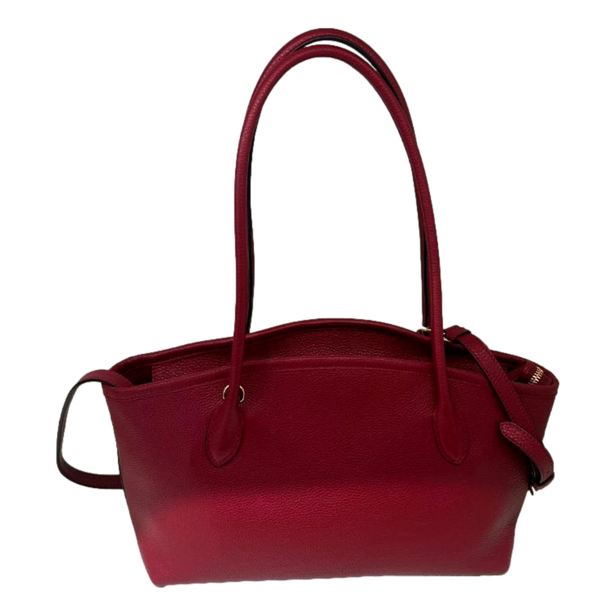 Prada Vitello Phenix Leather Rubino Red Top Handle Shoulder Bag available at Queen Bee of Beverly Hills