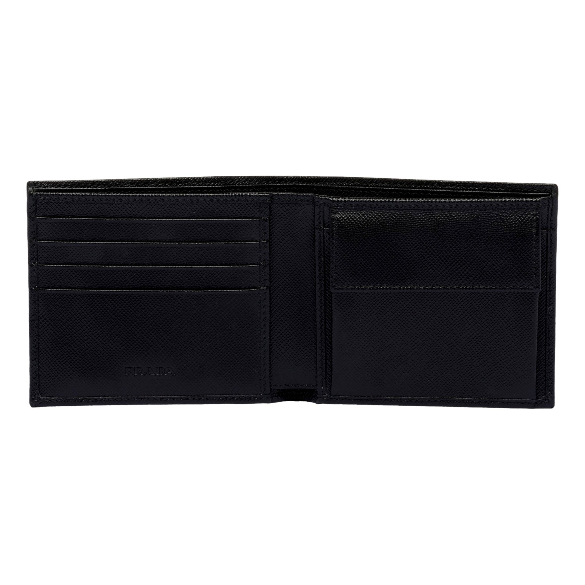 Prada Black Saffiano Leather Wallet with Coin Purse - available at Queen Bee of Beverly Hills. 