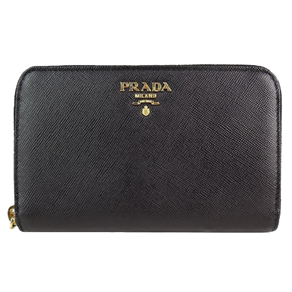 Prada Women's Large Zip Around Saffiano Leather Wallet