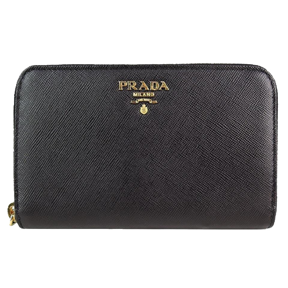 Prada Women's Black Saffiano Cuir Full Zip Wallet – Queen Bee of