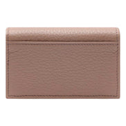Prada Women's Vitello Grain Cammeo Beige Leather Card Case Wallet available at Queen Bee of Beverly Hills
