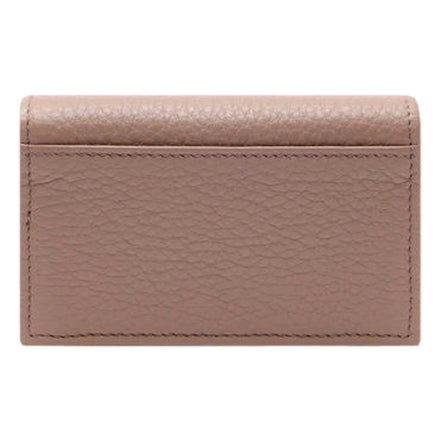 Prada Women's Vitello Grain Cammeo Beige Leather Card Case Wallet available at Queen Bee of Beverly Hills