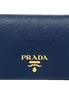 Prada Womens Saffiano Multi-Color Folding Wallet Bluette Blue and Astrale available at Queen Bee of Beverly Hills