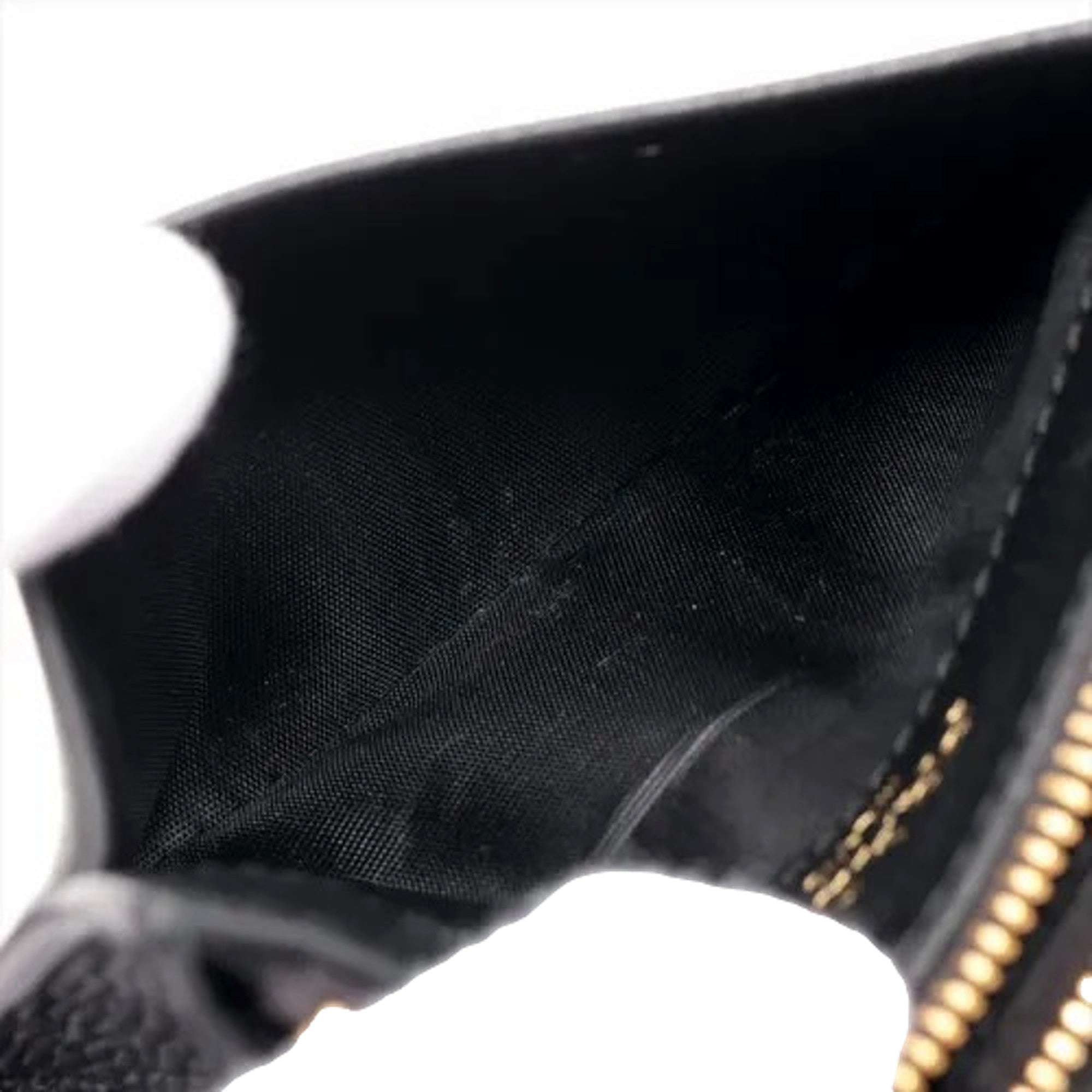 Prada Womens Vitello Grain Nero Black Leather Zip Top Card Wallet available at Queen Bee of Beverly Hills