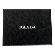 Prada Womens Vitello Move Black Leather Compact Envelope Trifold Wallet available at Queen Bee of Beverly Hills
