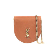 Saint Laurent Baby Kaia Satchel Brown Smooth Leather Micro Bag available at Queen Bee of Beverly Hills