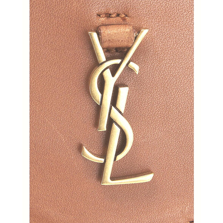 Saint Laurent Baby Kaia Satchel Brown Smooth Leather Micro Bag available at Queen Bee of Beverly Hills