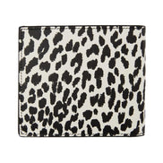 Saint Laurent BabyCat Leopard Print Black and White Leather Bifold Wallet available at Queen Bee of Beverly Hills