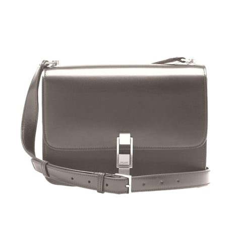 Saint Laurent Carre Taupe Ultra Soft Calf Leather Shoulder Bag available at Queen Bee of Beverly Hills