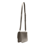 Saint Laurent Carre Taupe Ultra Soft Calf Leather Shoulder Bag available at Queen Bee of Beverly Hills