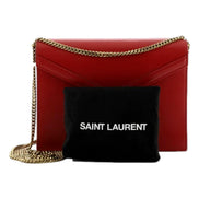 Saint Laurent Cassandra Red Leather Medium Shoulder Bag available at Queen Bee of Beverly Hills