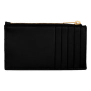 Saint Laurent Cassandre Matelasse Fragments Grain de Poudre Black Leather Zipper Card Holder