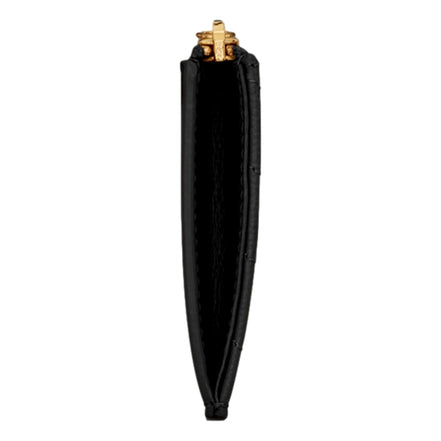 Saint Laurent Cassandre Matelasse Fragments Grain de Poudre Black Leather Zipper Card Holder