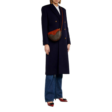 Saint Laurent Coeur Monogram Brown Canvas Leather Small Crossbody Bag