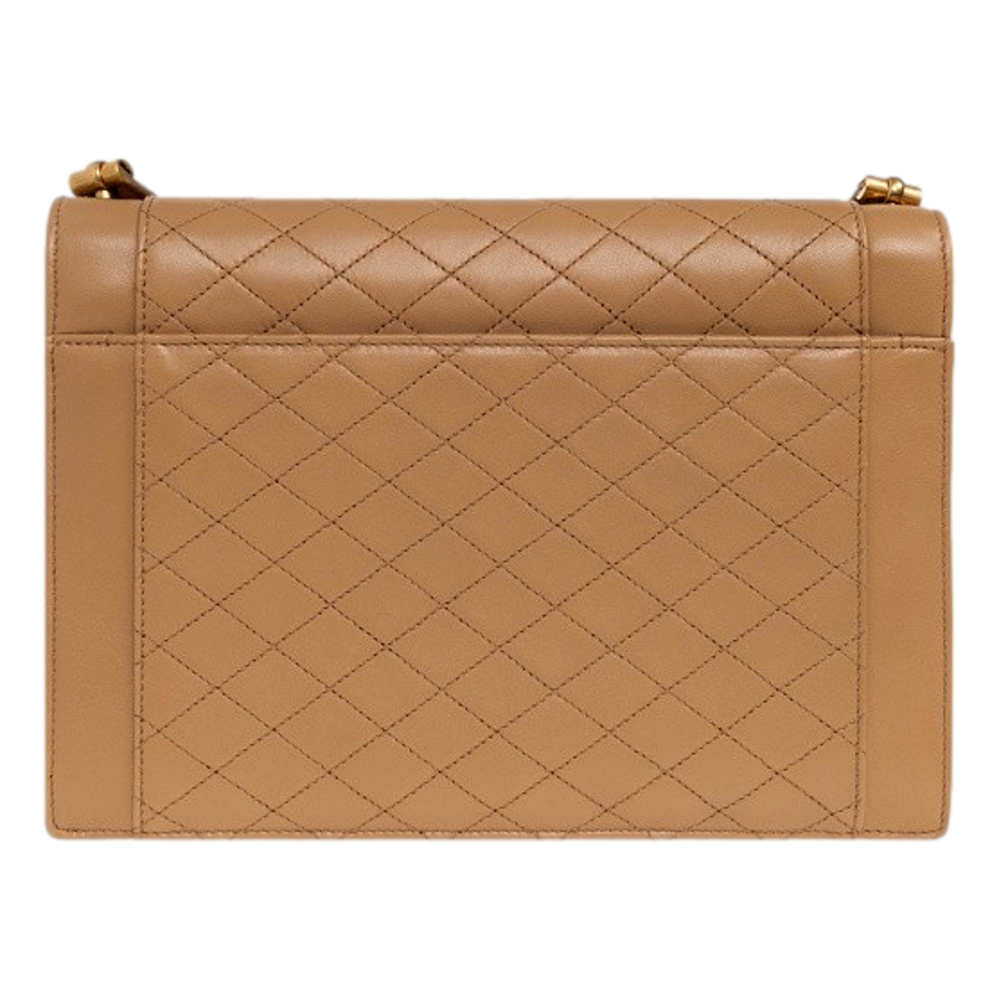 Saint Laurent Gabby Monogram Quilted Lambskin Leather Light Brown Shoulder Bag