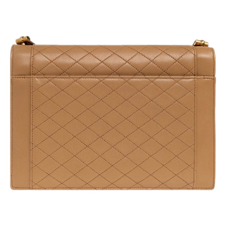 Saint Laurent Gabby Monogram Quilted Lambskin Leather Light Brown Shoulder Bag