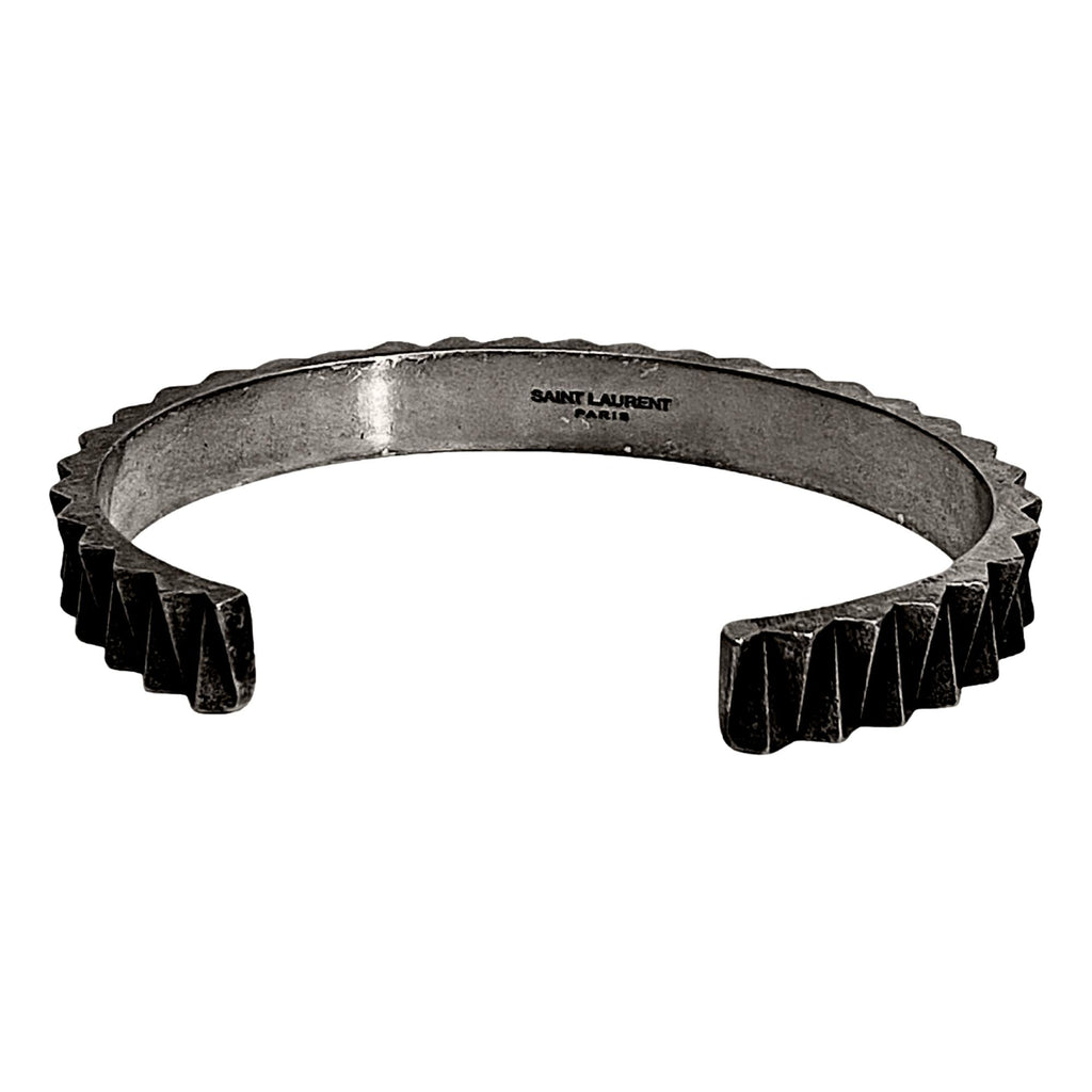 Saint Laurent Gear Dark Gunmetal Bracelet Medium at_Queen_Bee_of_Beverly_Hills