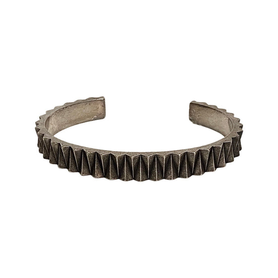 Saint Laurent Gear Silver Gunmetal Bracelet Large available at Queen Bee of Beverly Hills
