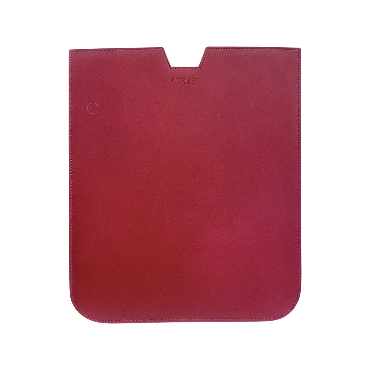 Saint Laurent iPad Pro Sleeve Smooth Hot Pink Calfskin Leather Logo available at Queen Bee of Beverly Hills