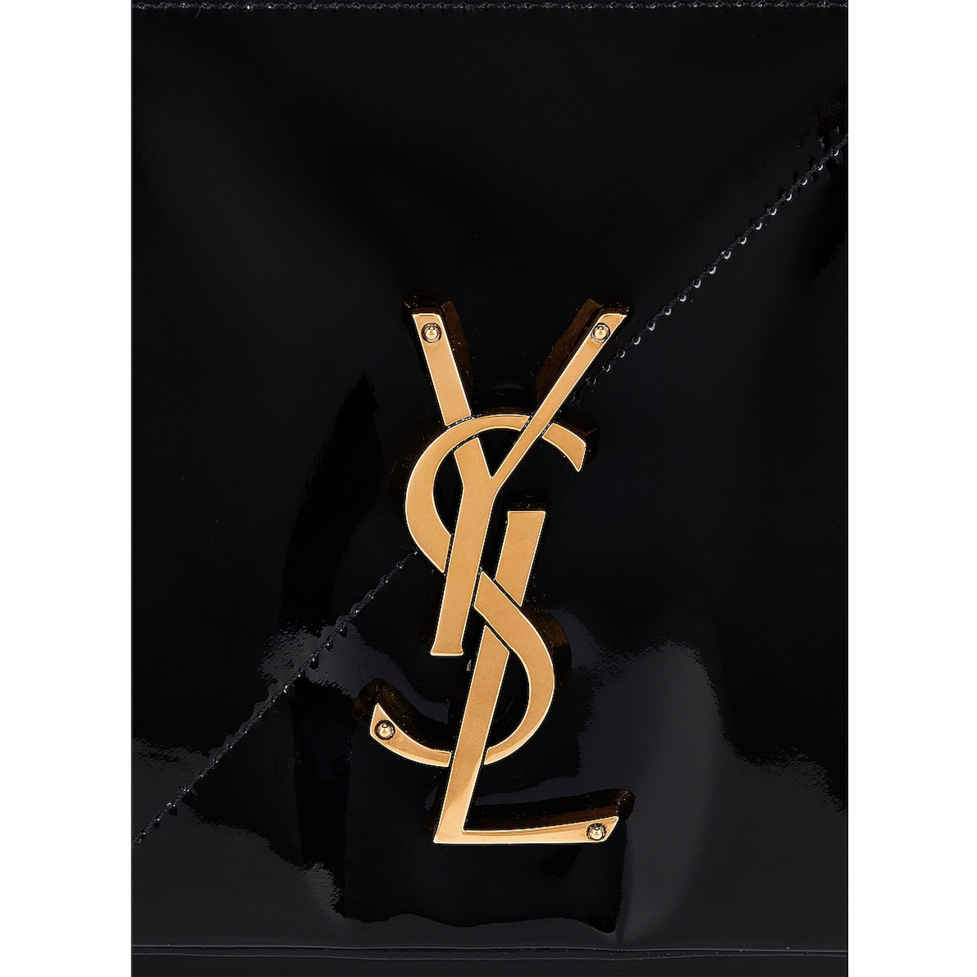 Saint Laurent Jamie YSL Black Patent Leather Chain Strap Large Shoulder Bag available at Queen Bee of Beverly Hills