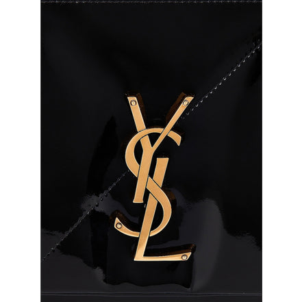 Saint Laurent Jamie YSL Black Patent Leather Chain Strap Large Shoulder Bag available at Queen Bee of Beverly Hills